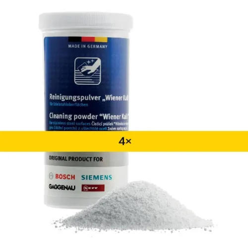 4x Čistiaci prášok viedenské vápno 00311946 Bosch Siemens Gaggenau Neff 00311774 00311136 reinigunspulver wiener kalk cleaning powder