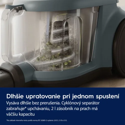 Bezvreckový vysávač Electrolux 300 EL31C1LDB cyklonova nadoba na lepsi tah