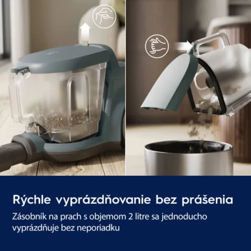 Bezvreckový vysávač Electrolux 300 EL31C1LDB jednoducha nadoba na prach 2L
